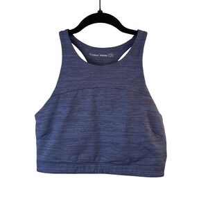 Outdoor Voices Navy Blue Space Dye Racerback High Neck Sports Bra Size S